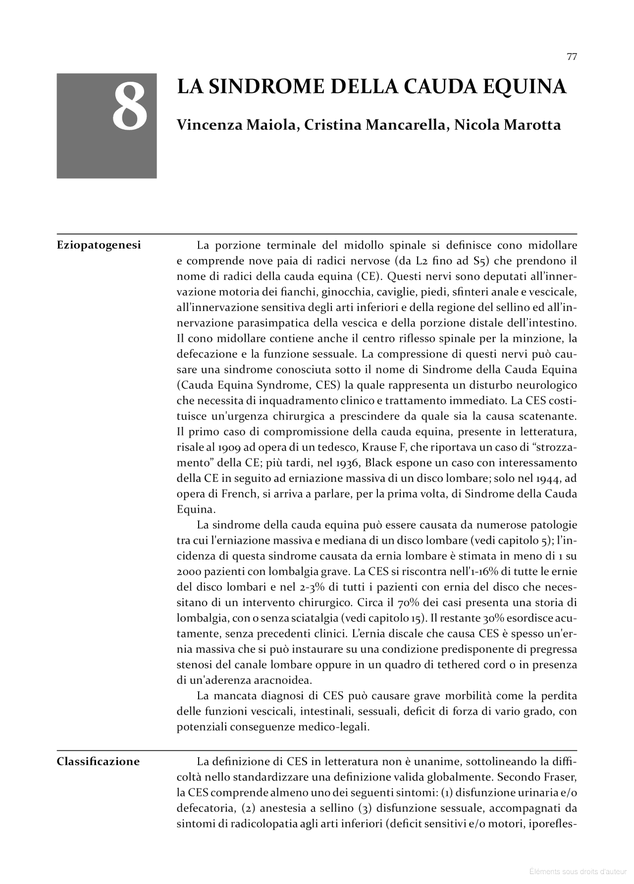 La Sindrome della Cauda Equina (Manuale Pratico di Terapia dell'Ernia del Disco)